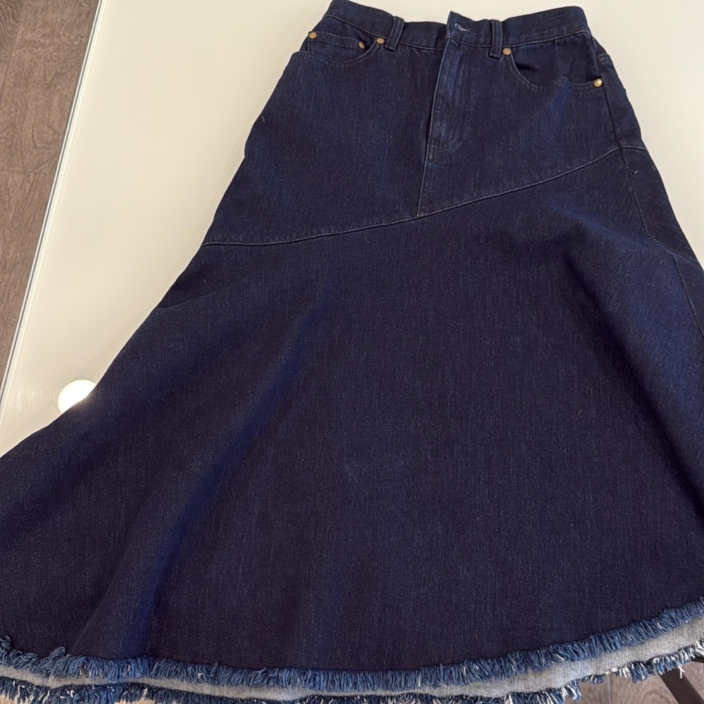 Zimmermann Dark Blue A-Line Denim Skirt
